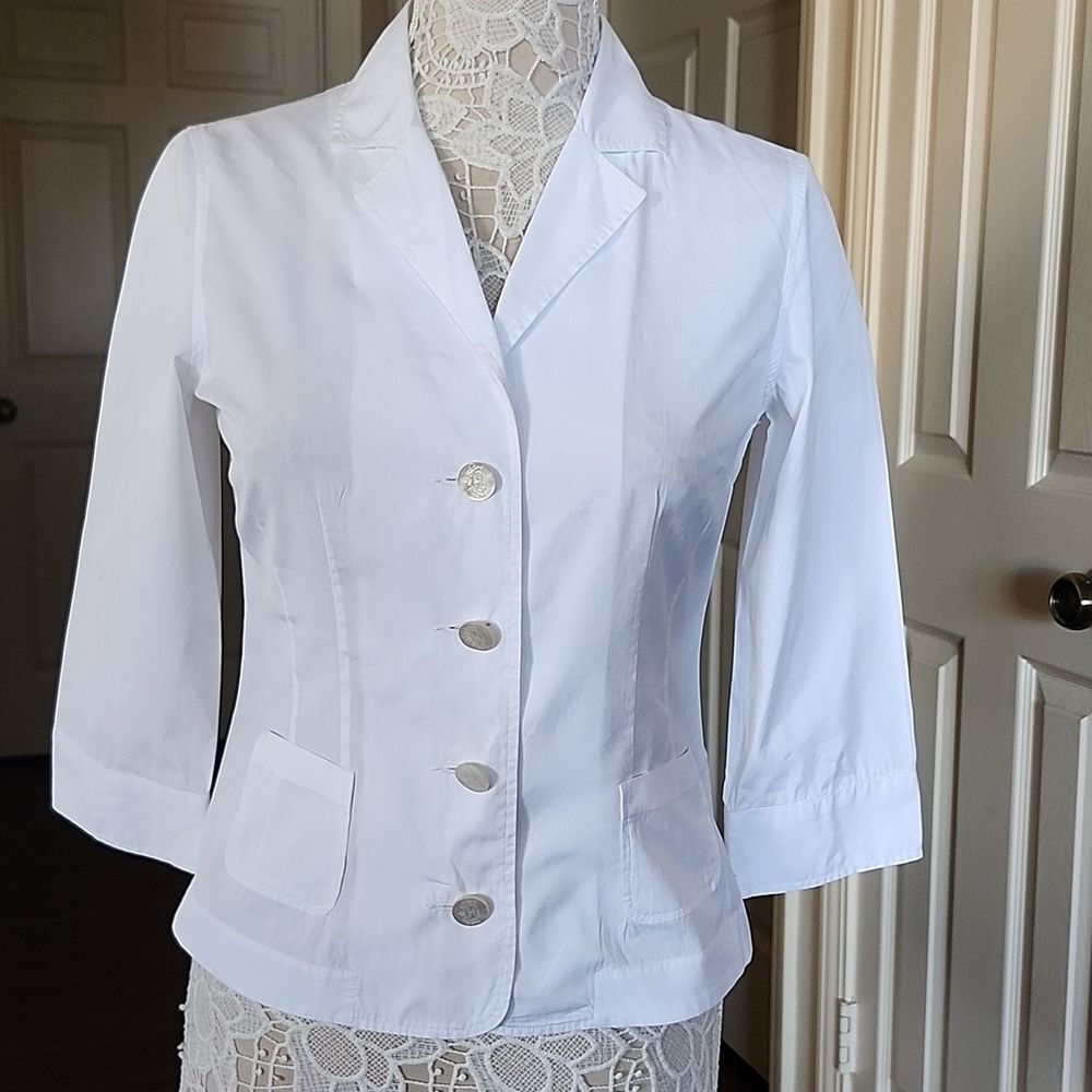 Van Laack Tailored 100% Crisp Cotton Summer Vibes Jacket Size 36 U.S. Size Small